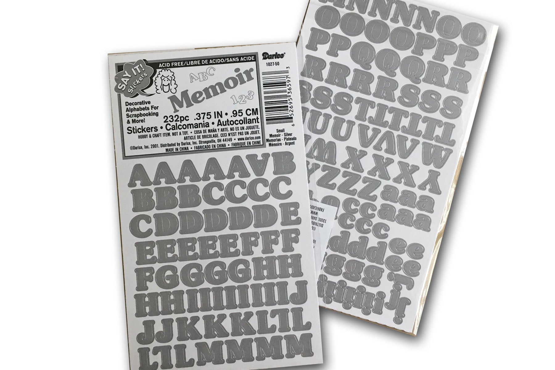 Silver Alphabet Stickers For Card Making Scrapbooks And Paper Crafts Cutcardstock