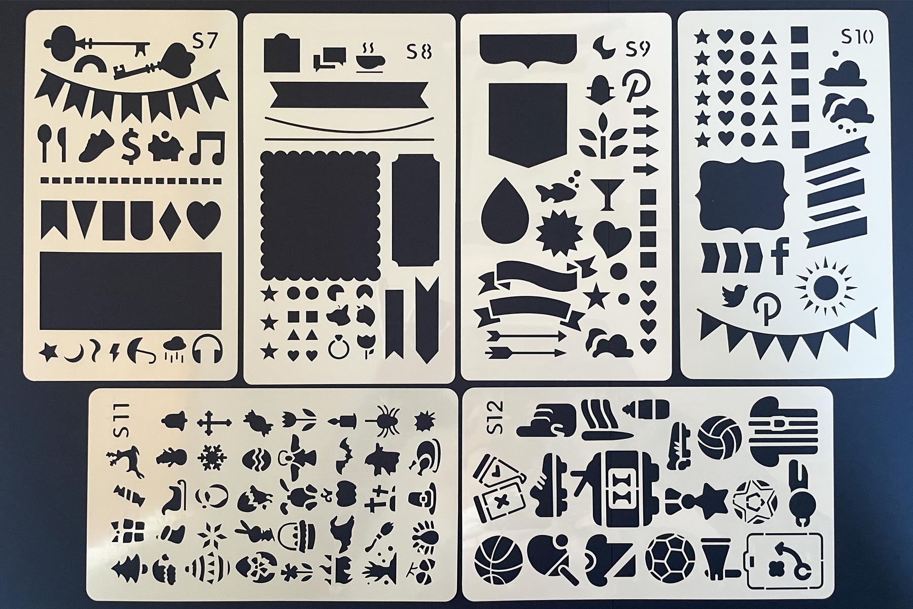 8 Book Mark Stencils for Card Stock stamping, inking, drawing and painting
