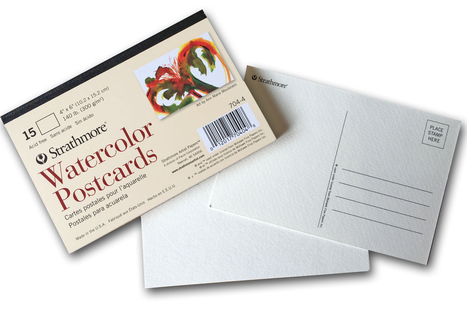 Strathmore 300 Series Watercolor Cards and Envelopes - Announcement size, 3-1/2 x 4-7/8, Pkg of 6