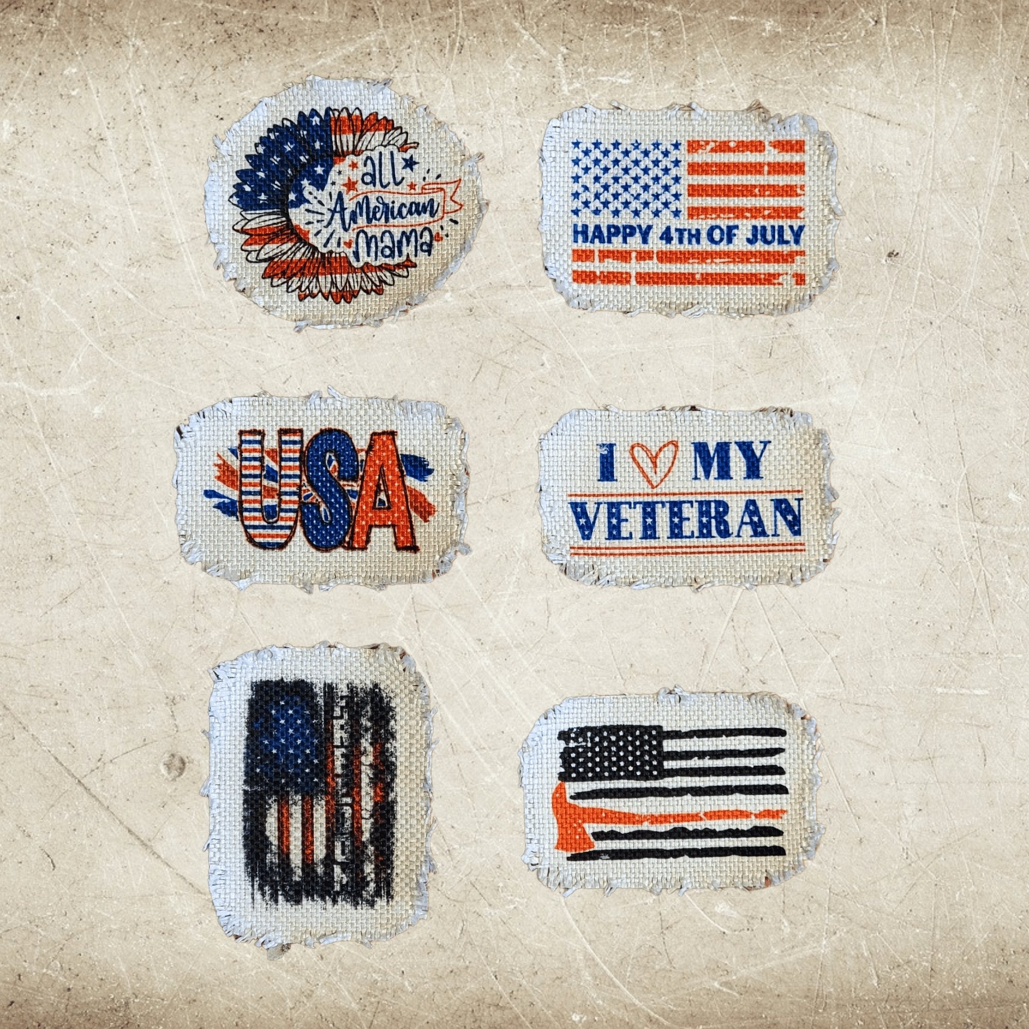 Patriotic Frayed Sublimation Hat Patches – Designodeal