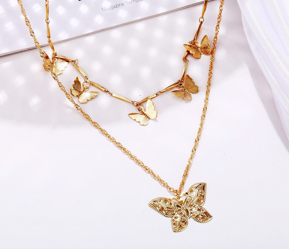 Kris Dane Golden Butterflies Around The Neck Necklace Kris Dane