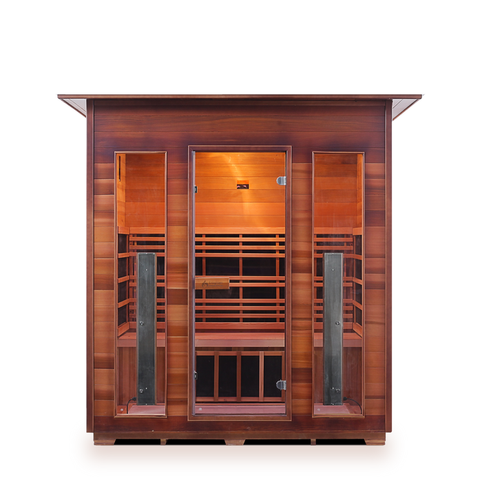 Enlighten Rustic - 4 Peak Indoor/Outdoor Infrared Sauna 17378 — Kitchen  Bath Quest