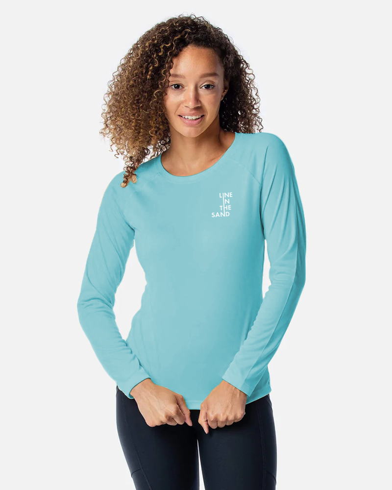 Women's Long-Sleeve Rash Guard Top with Shelf Bra - Hamilton Island