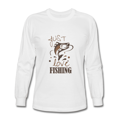Men's Long Sleeve T-Shirt = Just Love Fishing - white