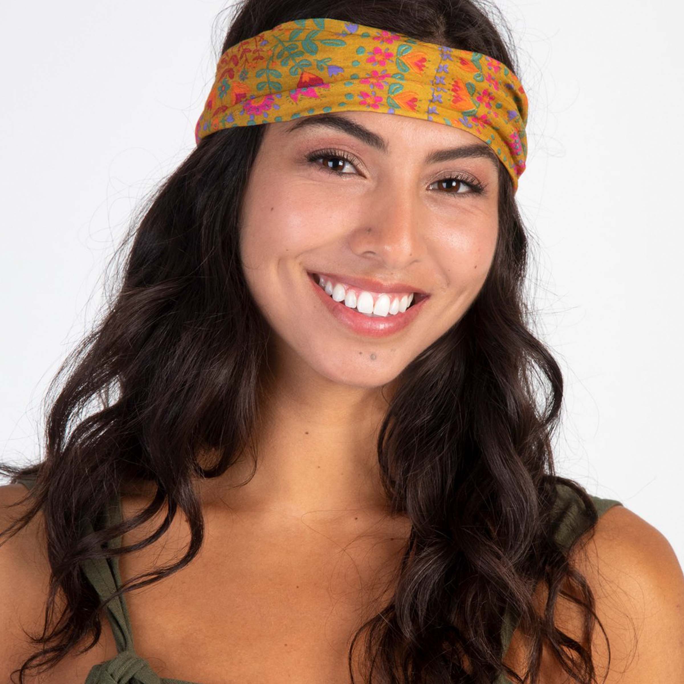 Boho Bandeau Neon Daisies Calico