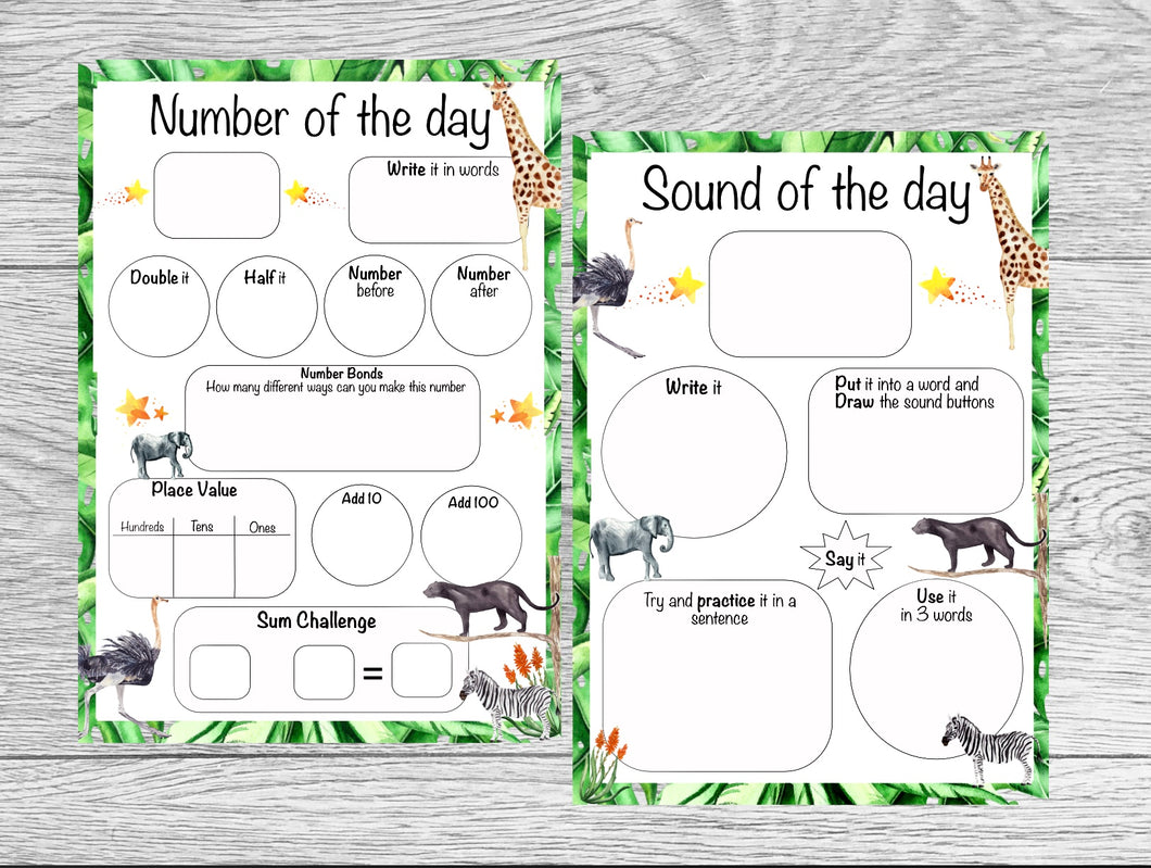 Sound/ Number of the Day Worksheet In Number Of The Day Worksheet