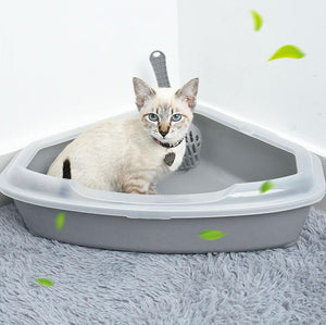 Easy Clean Corner Cat Litter Box Wally Cats
