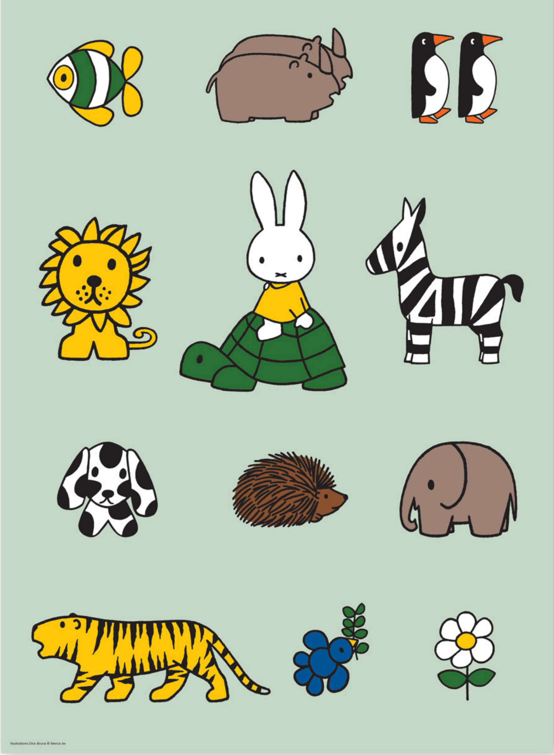 medeklinker Geld lenende storm Poster Miffy 'Nijntje' with animals – Petit Fawn