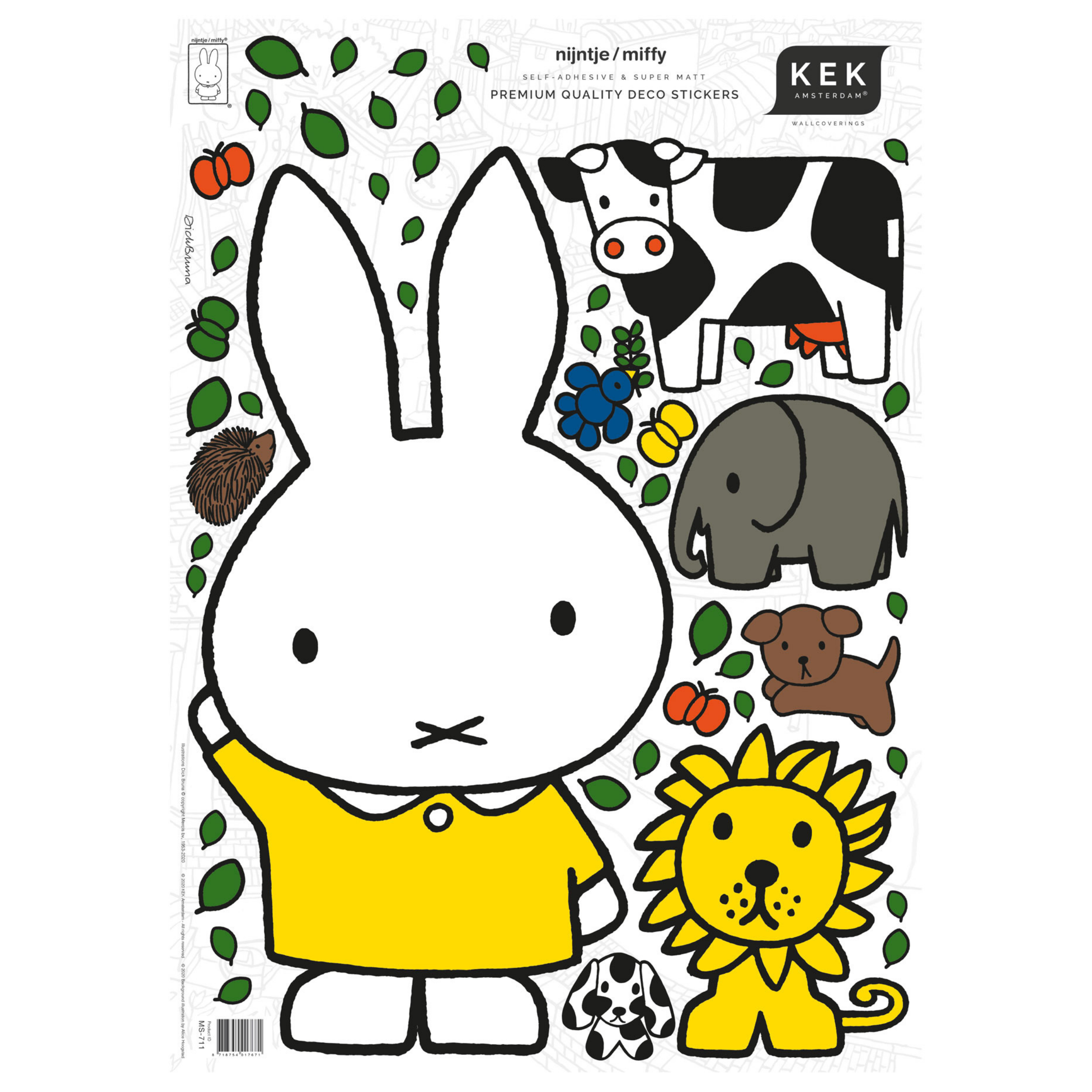 Rang olifant Lyrisch Miffy 'Nijntje' Yellow Dress set wall stickers – Petit Fawn