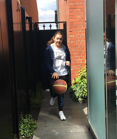 Anya playing basketball