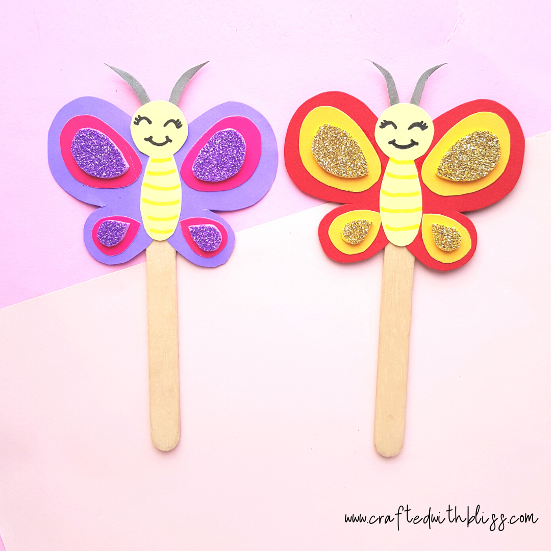 Easy Paper Butterfly Puppet Craft For Kids – CraftedwithBliss