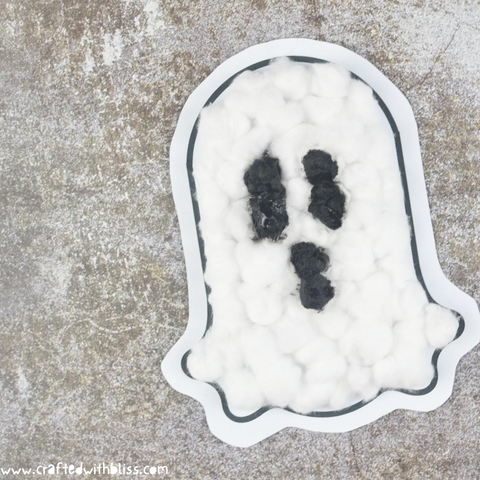 Fluffy Ghost Halloween Craft For Kids final