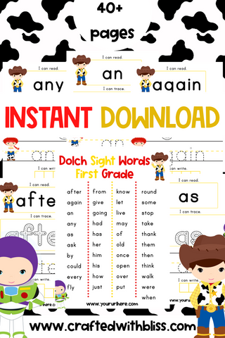 FREE Toy Story Dolch Sight Words 