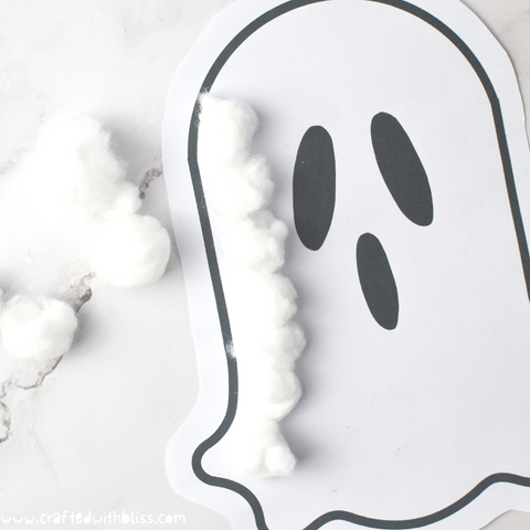 Fluffy Ghost Halloween Craft For Kids Step 3.1