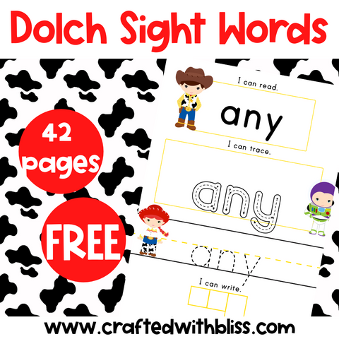 FREE Toy Story Dolch Sight Words Grade 1 Review Printable FREE printable