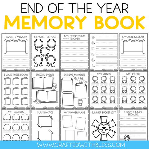End of the Year Memory Book For Kids