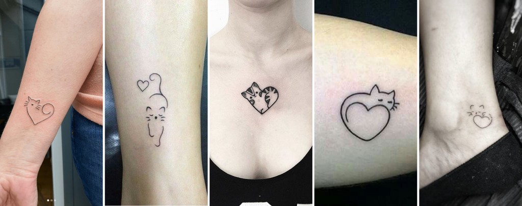 Tatouage Chat Coeur