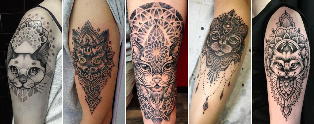 Tatouage Chat Mandala