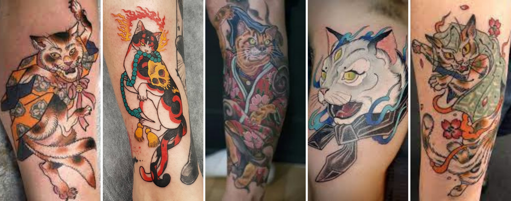 TATOUAGE chat japonais NEKOMATA