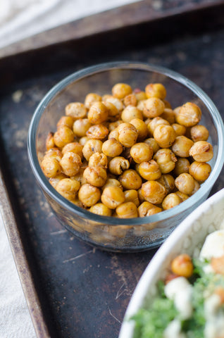 Bowl of roasted chickpeas