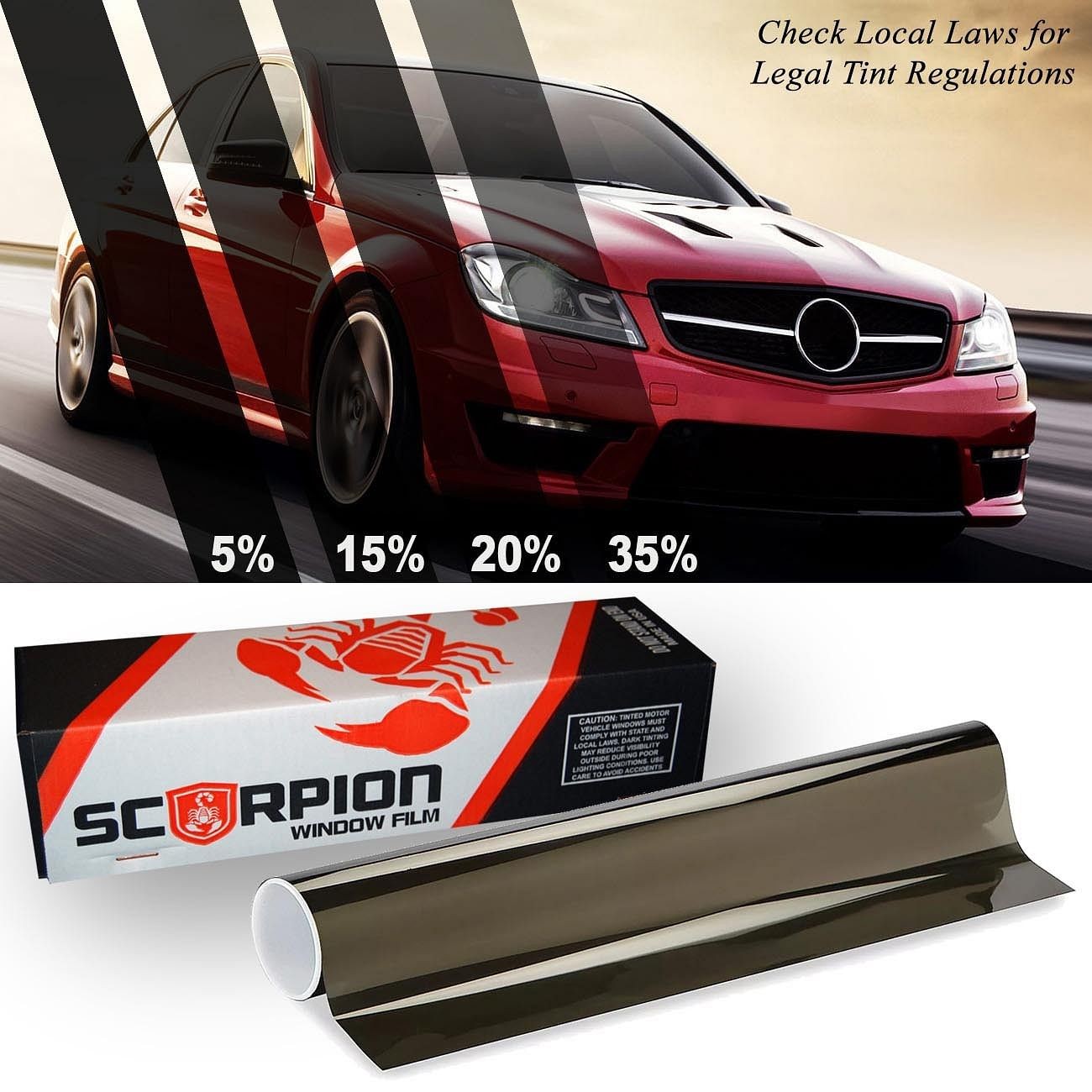 Scorpion Window Tint Carbon Series Dual-Ply 35% 20 x 100 roll