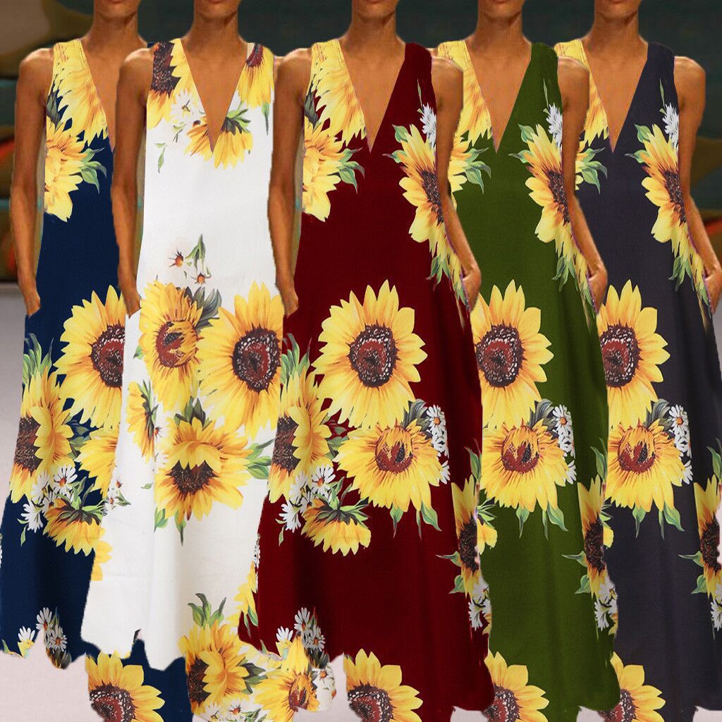 boho sunflower dress