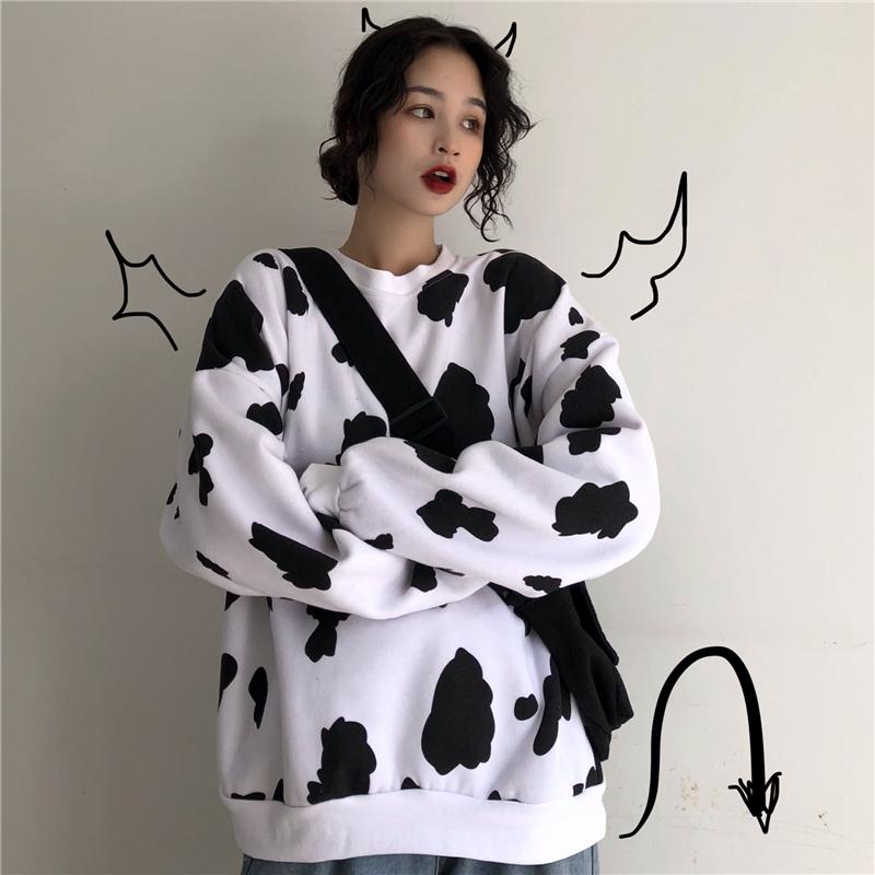 cow print hoodie