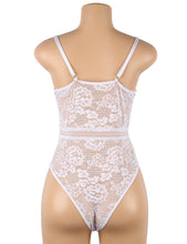 Load image into Gallery viewer, White Eyelash Lace Splice Bodysuit (16-18) 3xl
