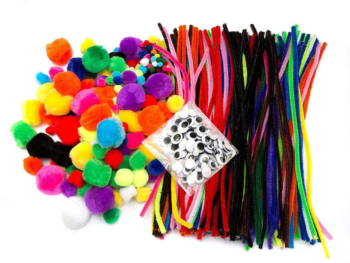 craft supply kits pompoms eyes pipe cleaners