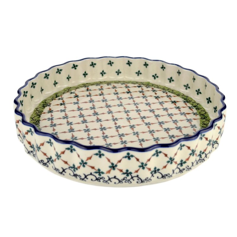 Polish Pottery - Quiche Dish 24cm - Cross Hatch – Artopia Trading Co
