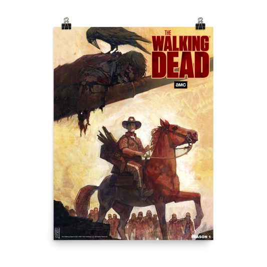 11 Weeks of TWD – Season 2 by Will Sliney & Dee Cunniffe Premium Satin  Poster