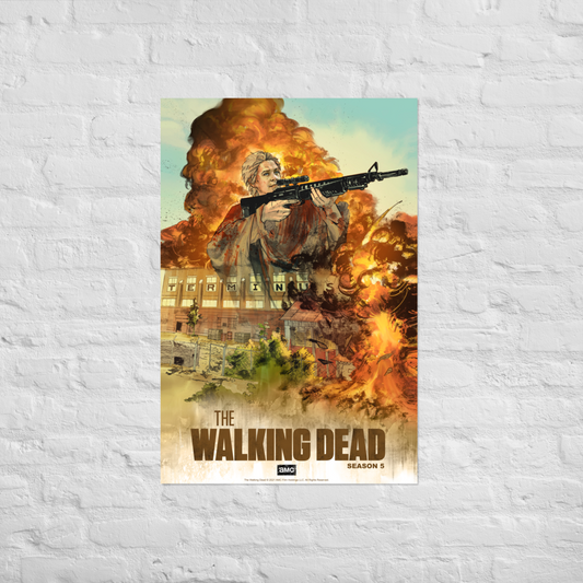 11 Weeks of TWD – Season 2 by Will Sliney & Dee Cunniffe Premium Satin  Poster