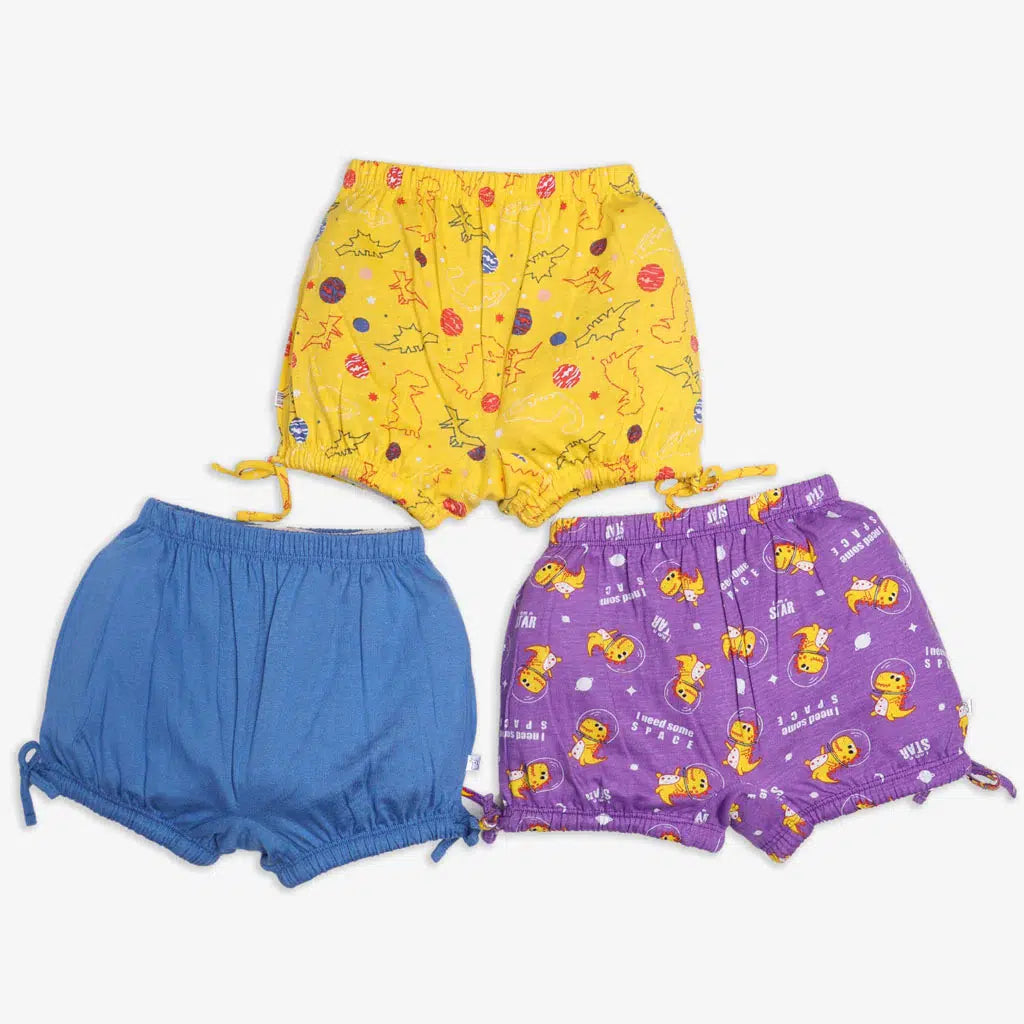 Club Junior Kids Bloomer Pure Cotton Printed Multi-Coloured Bloomer Panties  for Girls (Pack of 3)