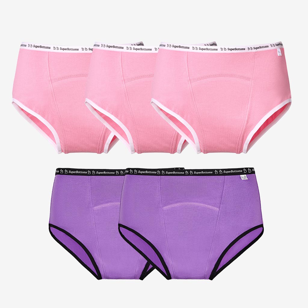 Period Underwear 3 Pack (1 Lilac, 2 Black) + Free Travel Bag