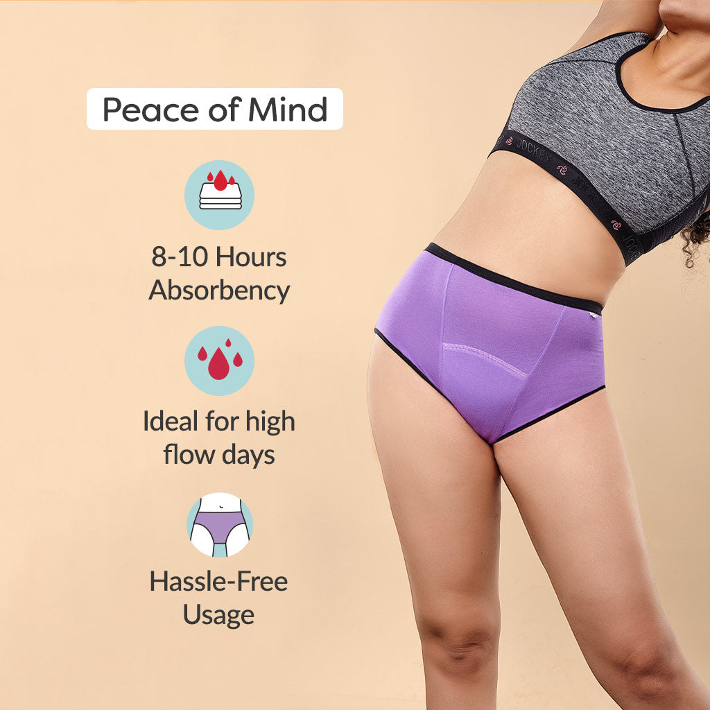 Period Underwear 3 Pack (2 Lilac, 1 Pink) + Waterproof Travel Bag