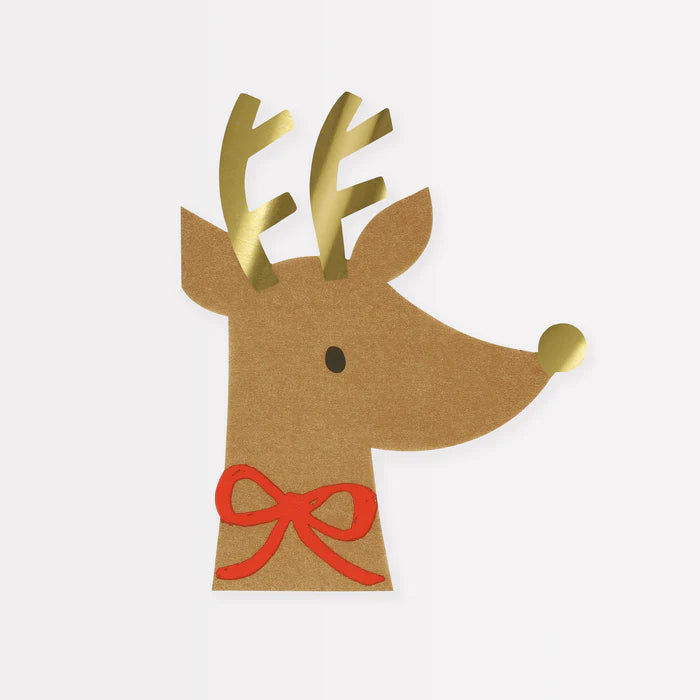 Reindeer With Red Bows Napkin