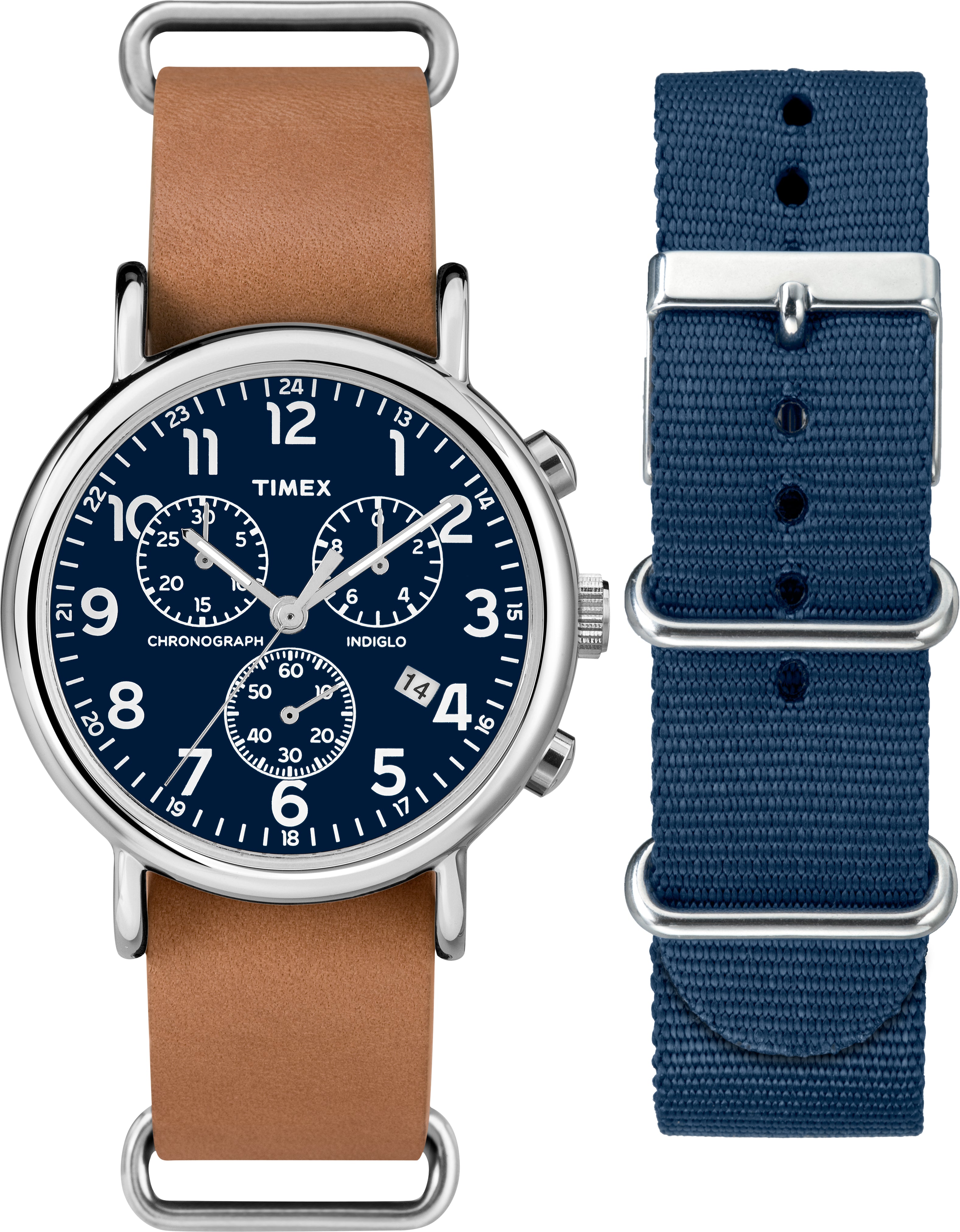 Timex Weekender Chronograph 40mm Leather Strap Watch Gift Set TWG012800 - La Minutia product image