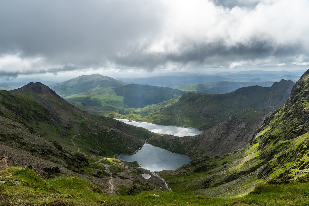 Snowdonia landscape with low cloud