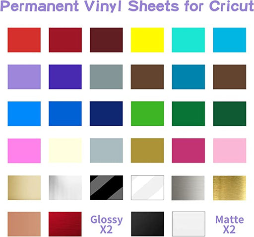 Prime Vinyl Permanent Vinyl for Cricut - 75 Pack 12 x 12- Self Adhesive  Vinyl Sheets Bundle for Home Decor, Window, Mug - Vinyl for Cricut Machine
