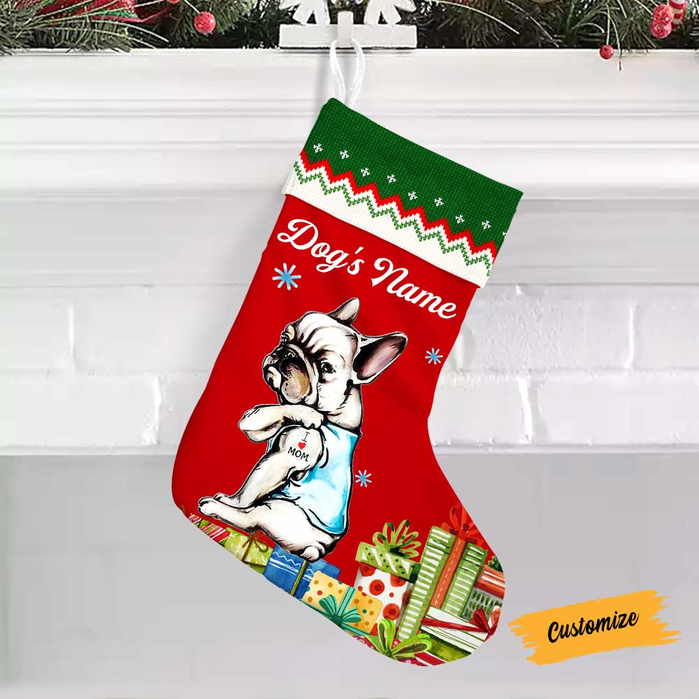 Personalized Christmas Stocking with Your Dog's Funny Photo - Famvibe