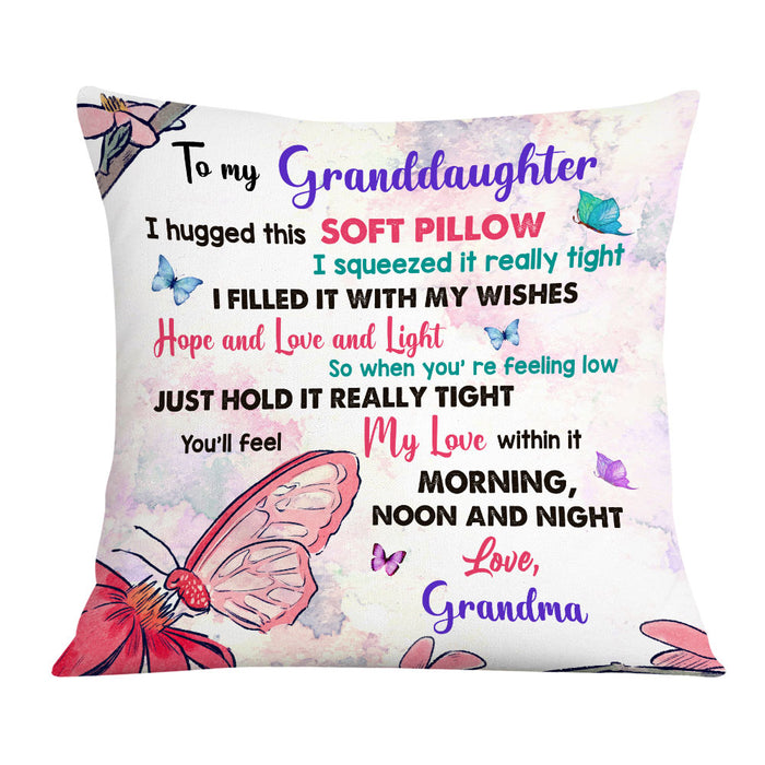 Personalized Butterfly Granddaughter Hug This Pillow DB251 23O36 - Famvibe