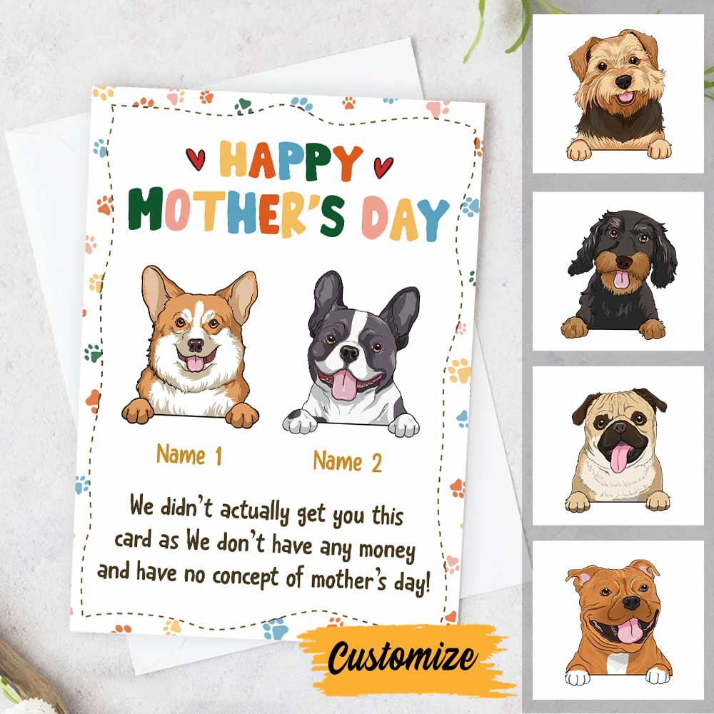 Personalized Dog Mom Gifts Tagged Portrait Card - Famvibe