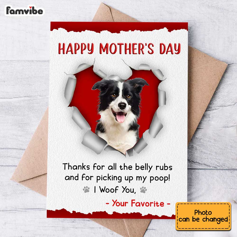 Personalized Dog Mom Gifts Tagged Portrait Card - Famvibe