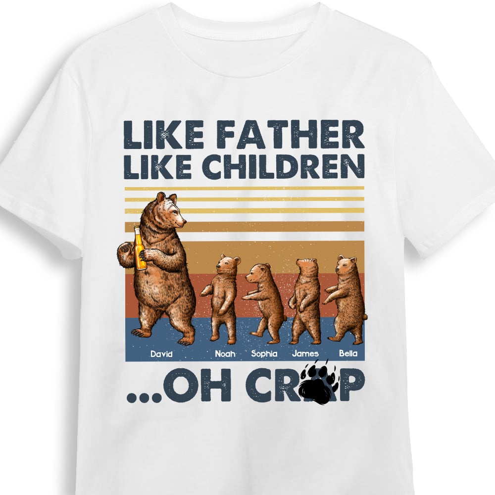 Gift For Father Papa Bear Personalized T-shirt, Personalized Gift
