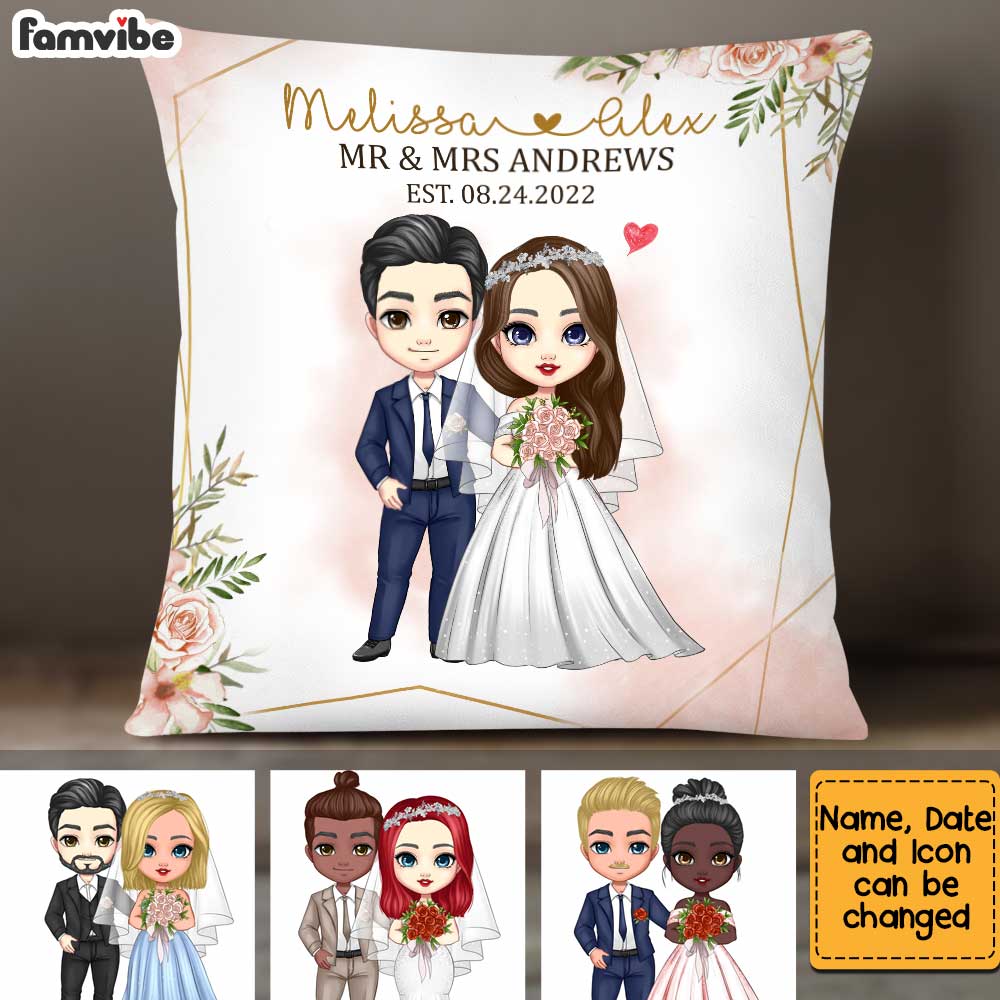 Wedding Gift for Bride Wedding Gifts Personalized Pillow Newlywed Gift –  EmmaAndTheBean