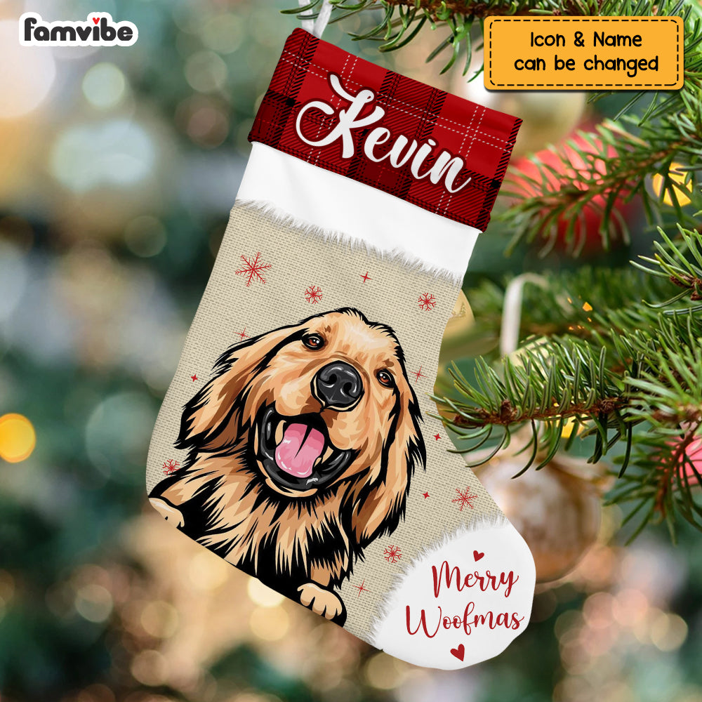 Personalized Christmas Stocking with Your Dog's Funny Photo - Famvibe