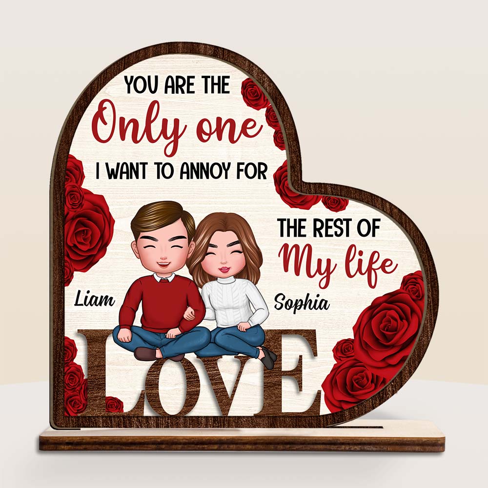 Romantic Poem Heart Shaped Red Acrylic Plaque
