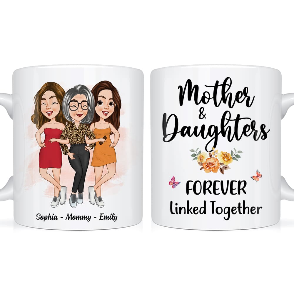 Mother And Daughter Forever Linked Together - Personalized Tumbler Cup -  Gift For Mom