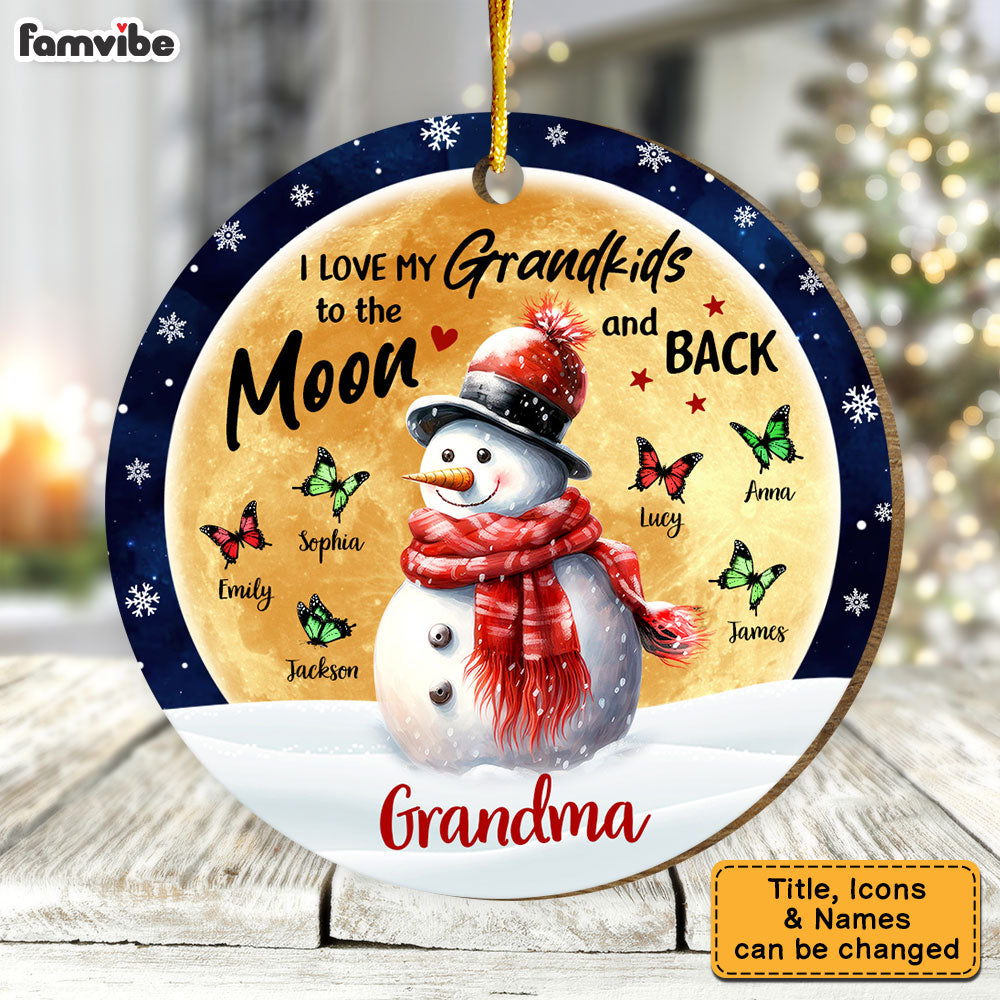 Personalized Grandma Ornament - Family-themed Native American Bear