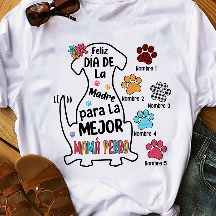 Personalized Spanish Mamá Abuela Perro Dog Mom Grandma T Shirt AP152 6 -  Famvibe